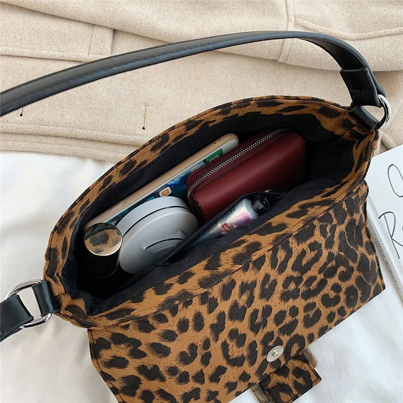 Леопардовые сумки для багета женщин 2019 Модные Сумки из искусственной кожи