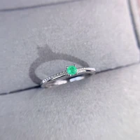 shilovem 925 sterling silver real natural emerald rings classic fine jewelry new wedding wholesale gift 3mm jcj0303558agml