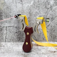 laser infrared slingshot outdoor stainless steel hunting catapult with abs patch handle using flat rubber band shooting