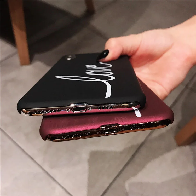 Для iphone X 6 7 8 6s 5 5S se чехол для Fundas iphone XR XS 11 Pro Max 6 s 6s 8 7 Plus чехол жесткий сердце любовь розовый чехол для телефона