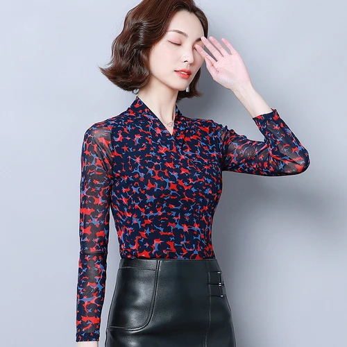 Осень-зима 2020 новая стильная женская блузка с v-образным вырезом индивидуальным