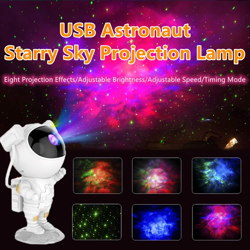 

Galaxy Night Light Starry Sky Projector Lamp USB Astronaut Light Colorful LED Star Lamp Dimmable Nightlight With Remote Control