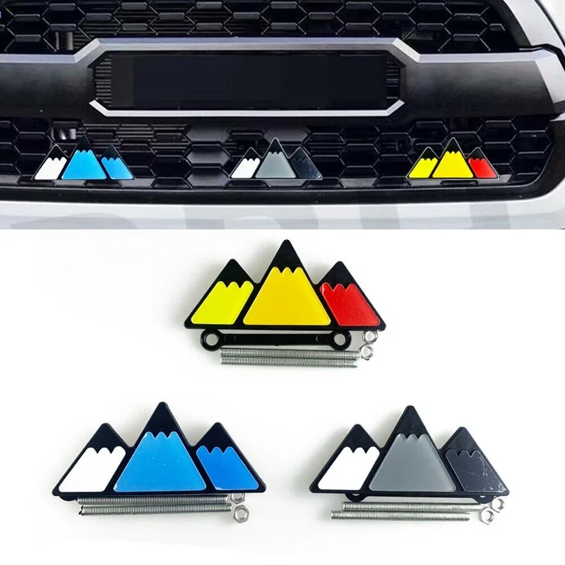

Tri Color Car Grill Acrylic Badge Emblem Small Mountain Peak Styling Exterior Parts For Toyota Tacoma 4Runner Tundra/Tantu Super