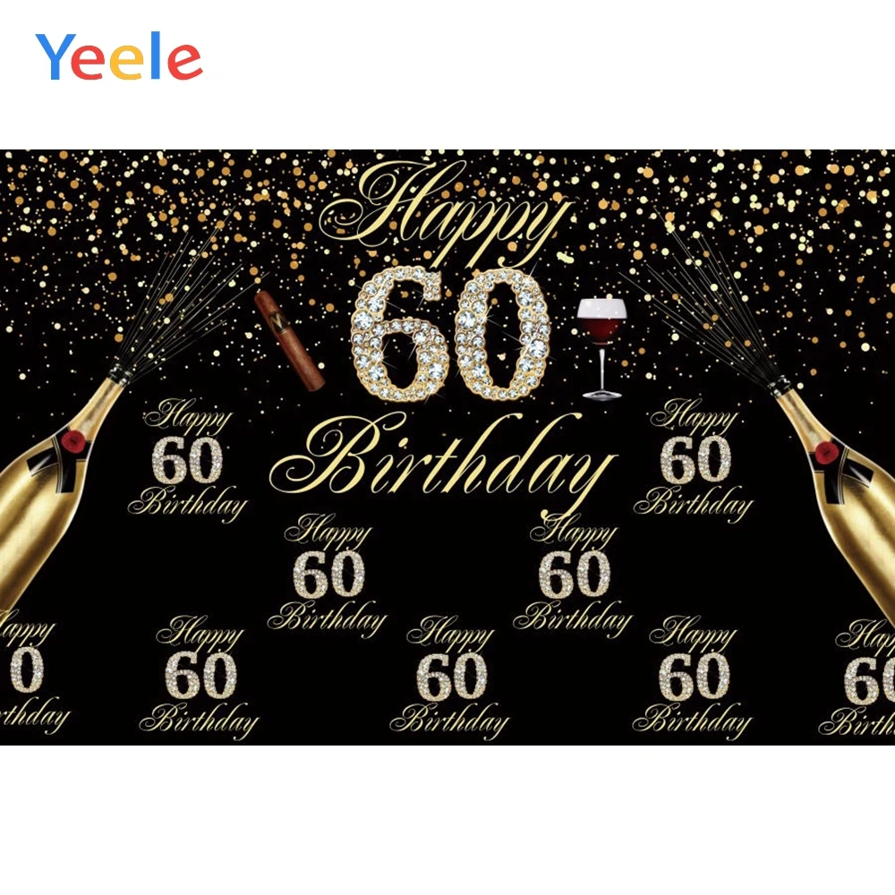 Yeele Happy 30th 40 50 60 70 80 90 день рождения фон Золотой горошек вино пользовательские виниловые фотографии фон баннер Фотофон