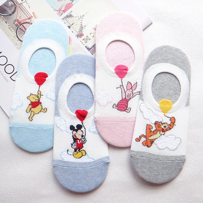 Disney летние корейские носки женские Мультяшные с милыми животными забавные