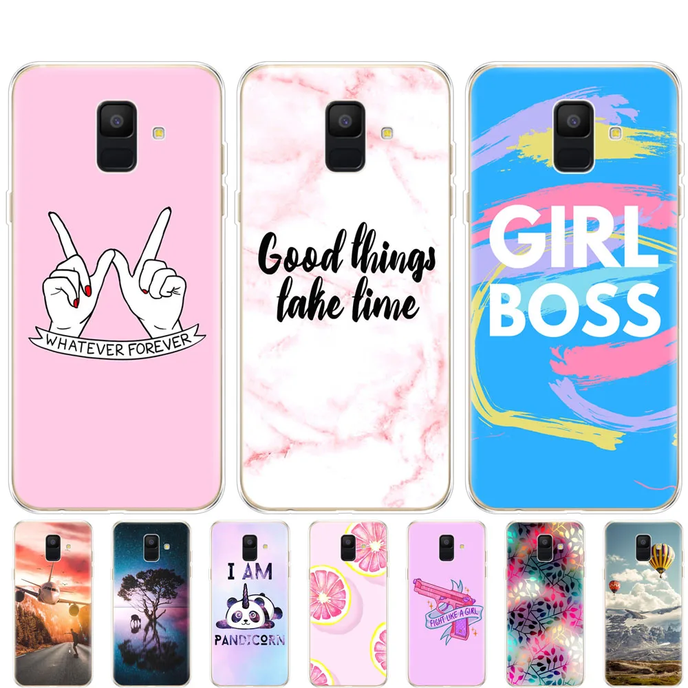 Чехол для Samsung Galaxy A6 2018 чехол с двумя sim-картами SM A600 A600F samsung plus A605 A605F силиконовый