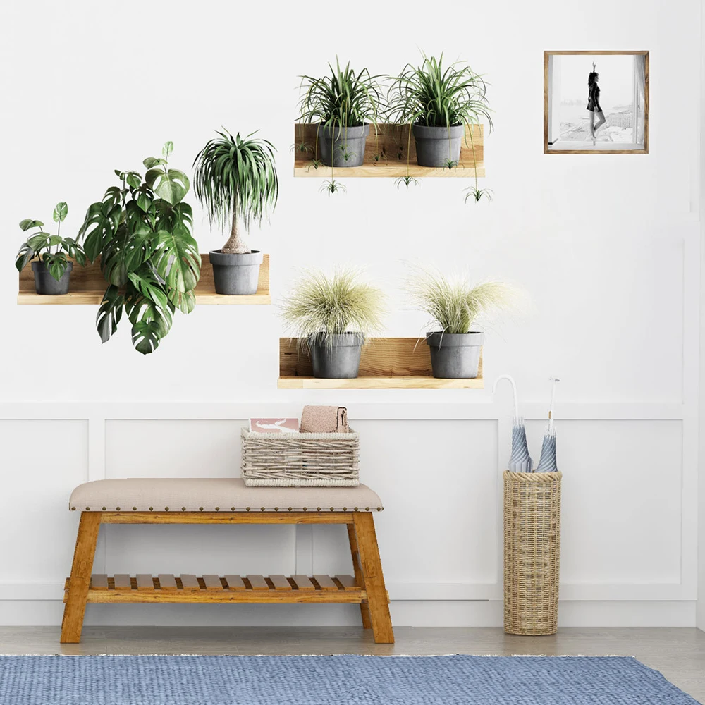 

1 Set Of Wall Sticker PVC Green Leaf Wall Sticker Room Decor Plant Wall Sticker Vinyl Decal Nursery Home 79*70cm /31.1*27.5in