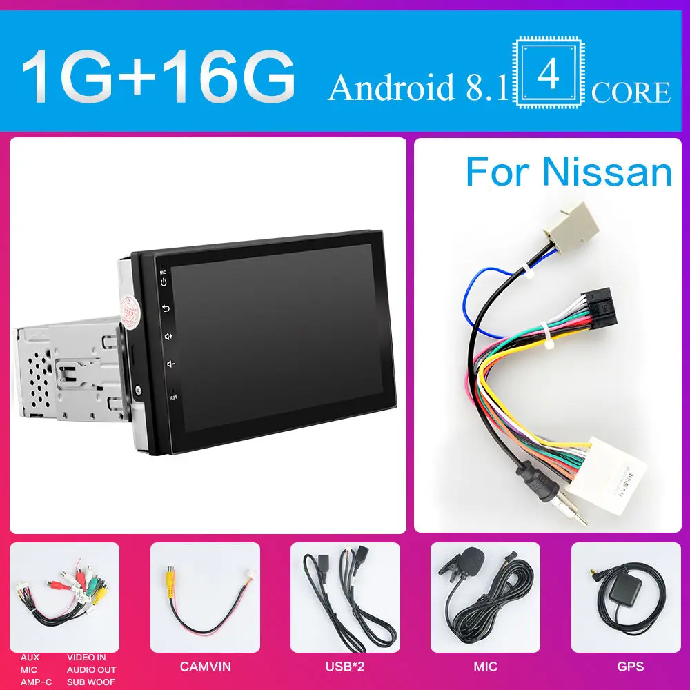 Оранжевый 2 din автомагнитола 7 дюймов Android система плеер для Toyota Nissan VW 1 din Авто радио GPS навигация - Цвет: Оранжевый
