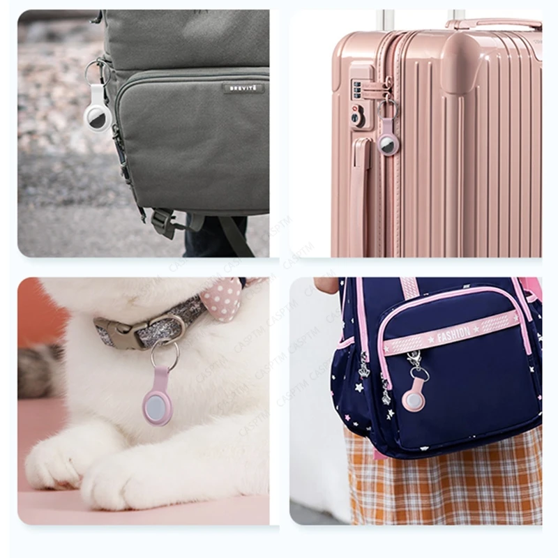 

Liquid Silicone Case For Apple Airtags Protective Cover For Apple Locator Tracker Anti-lost Device Keychain Protective Sleeve