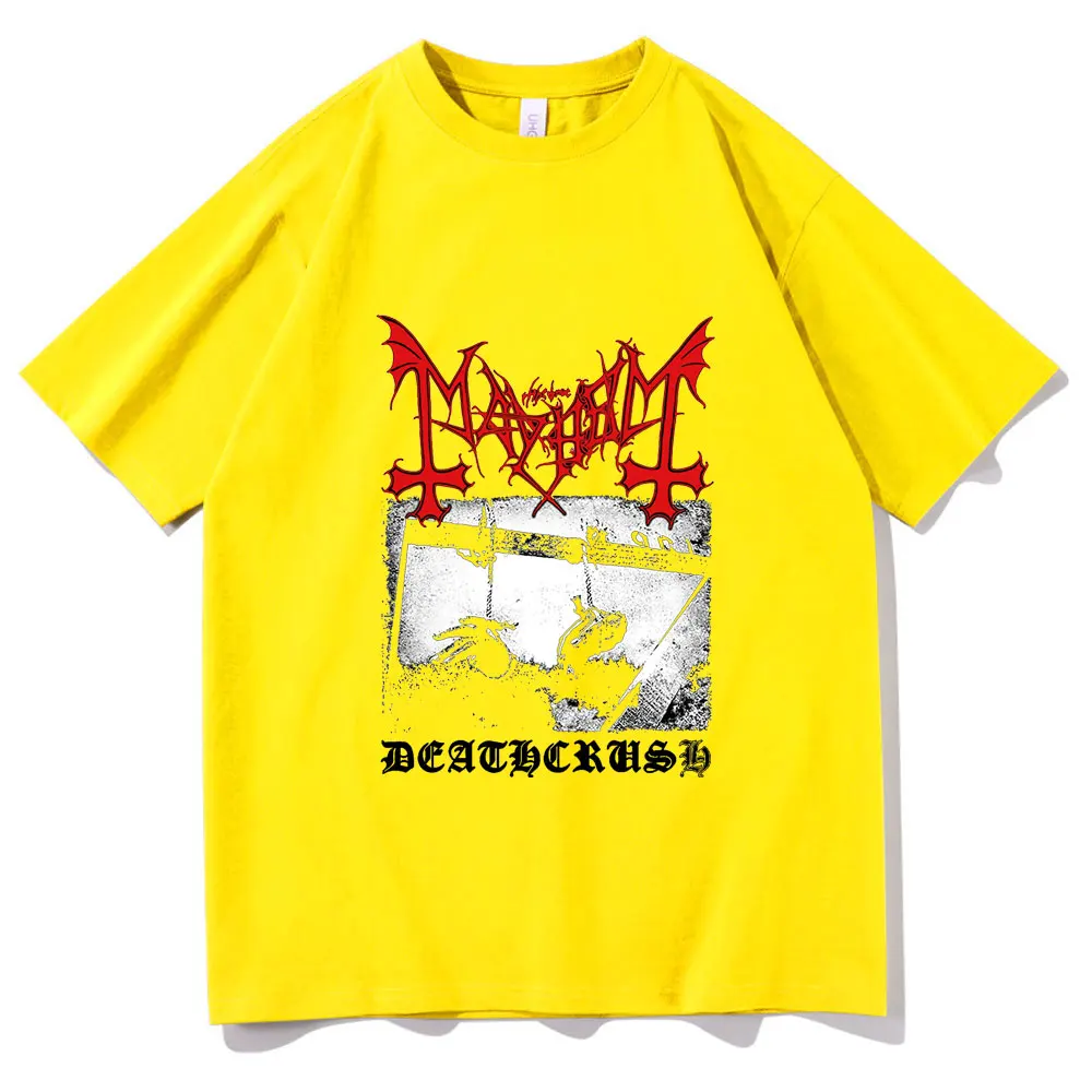 Mayhem Deathcrush Black Harajuku T Shirts Men Fashion Tee Shirt Tops Korean Trend EU Size Band Tshirt Women Daily Loose T-shirt images - 6