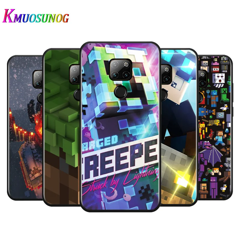 

Video game mini world For Huawei Mate 10 20 20X(5G) 30 40 40RS Nova5i PRO Lite Plus Black Soft Phone Case