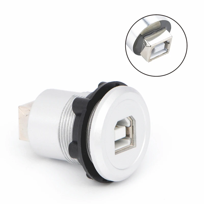 

22mm USB connector socket Economy cheaper plastic type USB2.0 socket Female B to Female B Panel mount