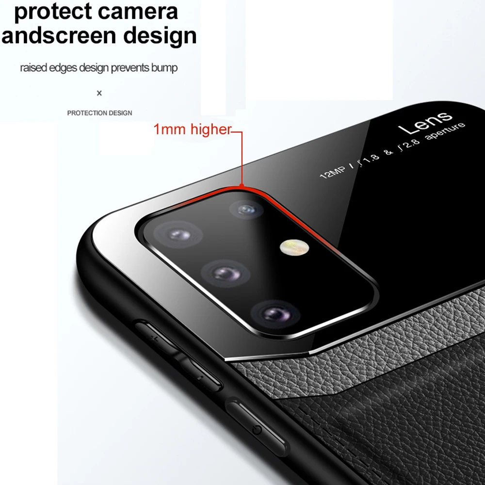 Противоударный чехол для Samsung Galaxy A S N кожаный зеркальный чехол-накладка из