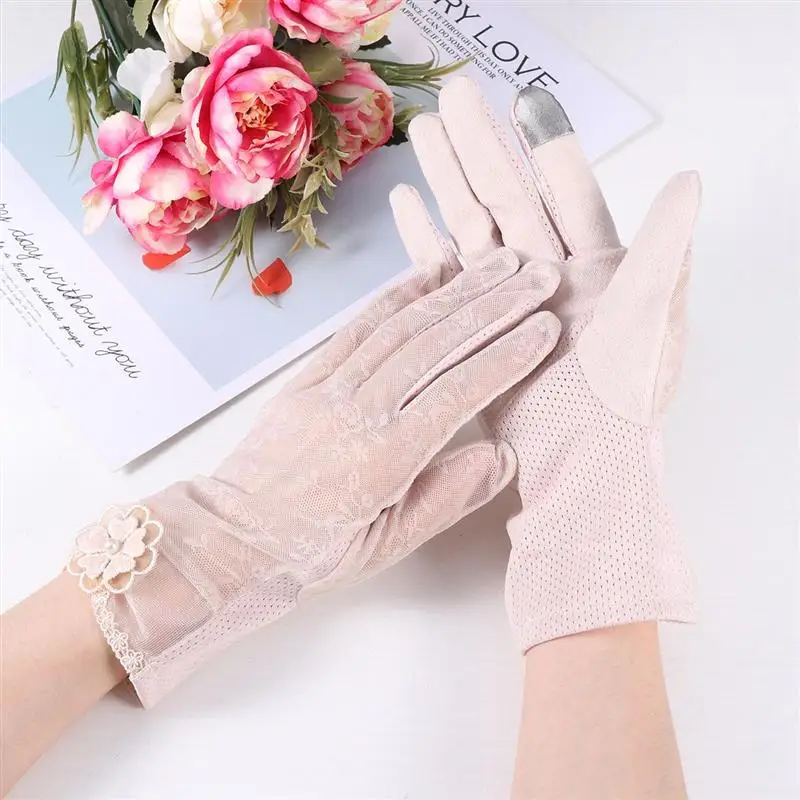 1 пара дышащие Свадебные перчатки снежной шелковые кружевные Свадебное платье