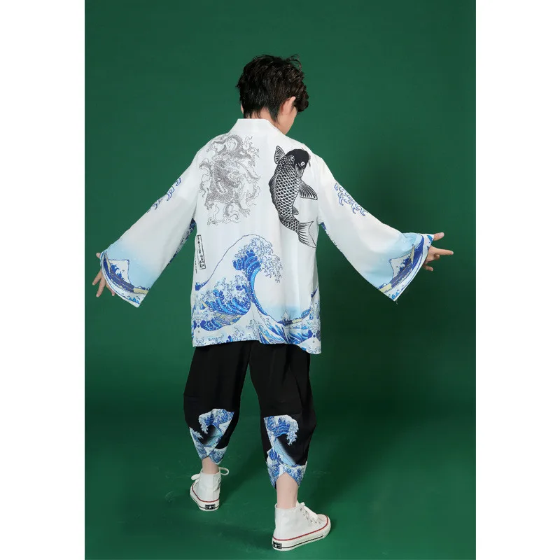 Детская Одежда для танцев летние топы-кимоно в японском стиле новый кардиган с