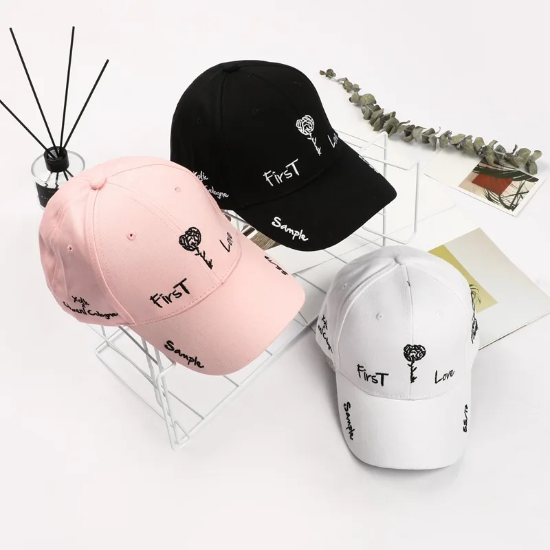 2019 модная бейсболка с надписью вышивка и цветок Мужская женская пара летняя