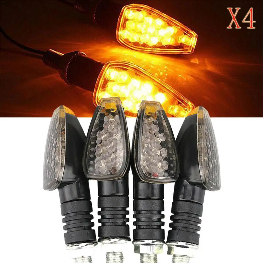 

1pcs Universal Motorcycle LED Turn Signals Long Short Turn Signal Indicator Lights Blinkers Flashers Amber Color Accessories ABS