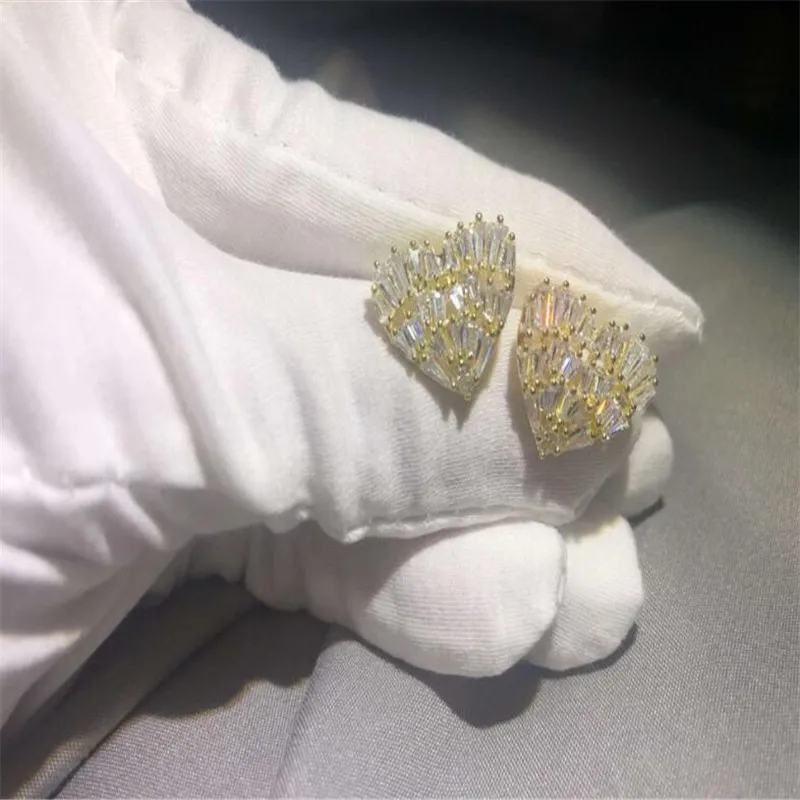 Женские серьги-гвоздики из серебра 925 пробы с фианитом | Украшения и аксессуары