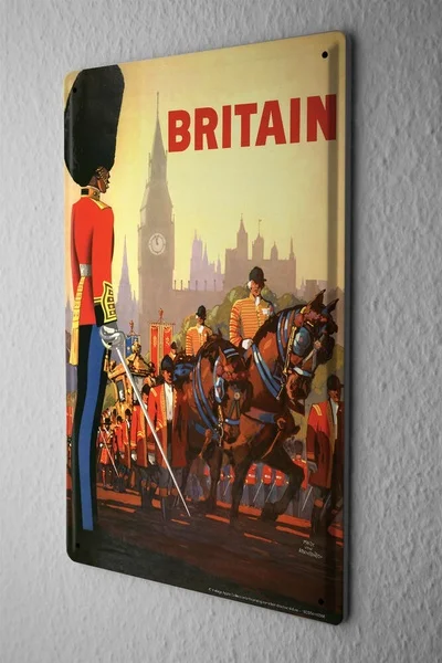

Tin Sign World Trip England Big Ben Guards Parade Decorative Wall Plate 8X12