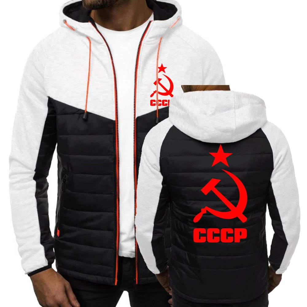 

NEW Spring Autumn 7 Color Padded CCCP Men's Hoodies Car Tesla Classic Logo Fashion Print Coat Male Thicken Casual Sport Zipper