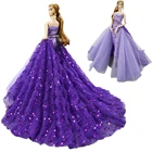 NK Новинка 1 шт. кукла пурпурный блестящий хвост модное платье принцессы благородное свадебное платье для Барби аксессуары кукла подарок для ребенка