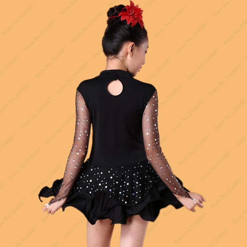 Children Latin Dance Kids Competition Dress Dancing Ballroom Costumes Salsa Tango Cha Girl Stage Performance Party Outfits | Тематическая