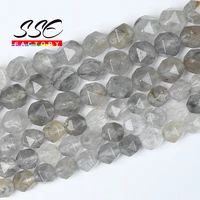 faceted gray cloud crystal beads natural grey demon quartz stone beads for jewelry making diy bracelets accessories 6 8 10mm 15
