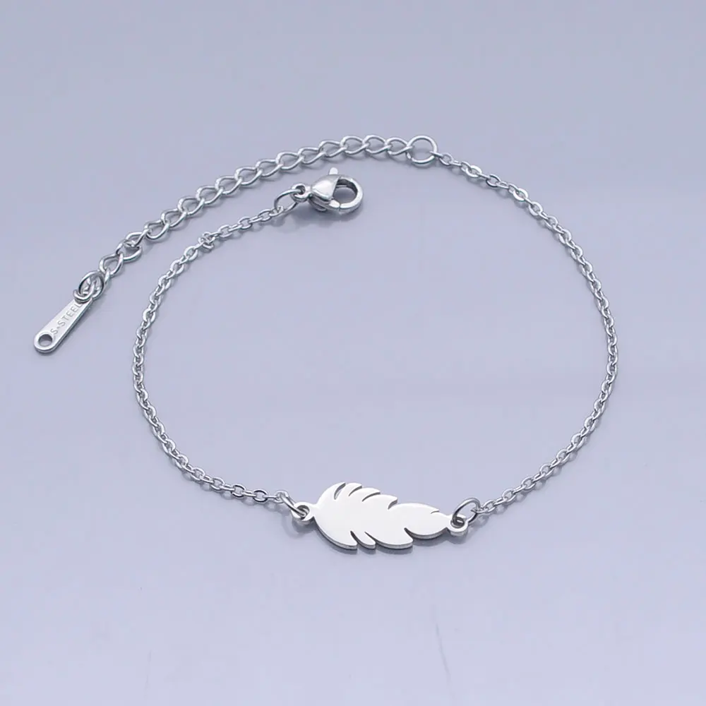 100% изящный кожаный браслет из нержавеющей стали в стиле бохо для женщин оптовая