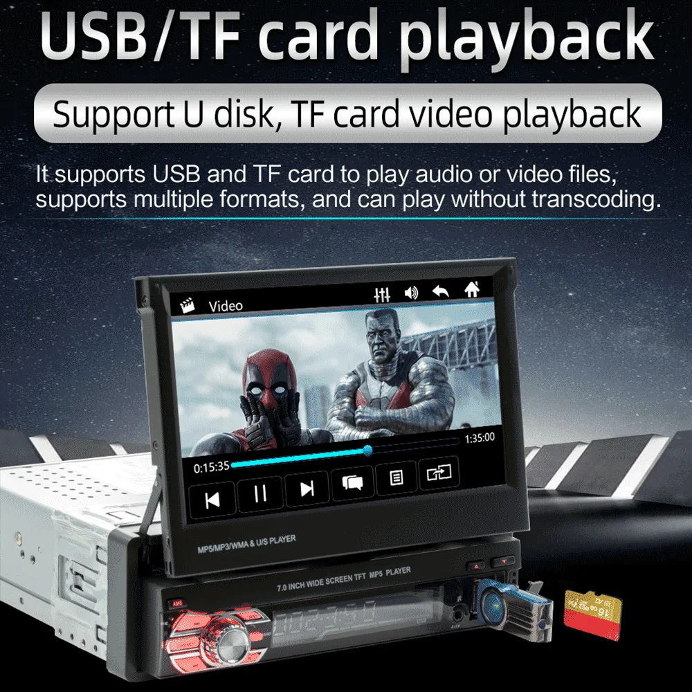 Eunavi 1 Din автомобильный радиоприемник MP5 плеер GPS навигации автомобиля мультимедиа