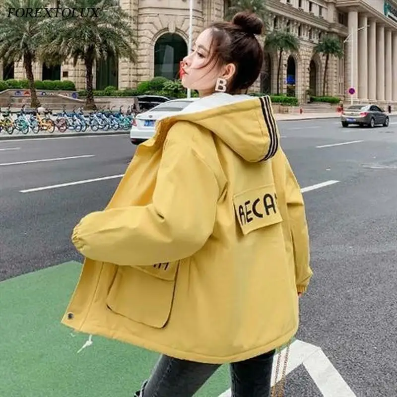 Женская зимняя куртка с капюшоном толстая парка хлопковой подкладкой женская