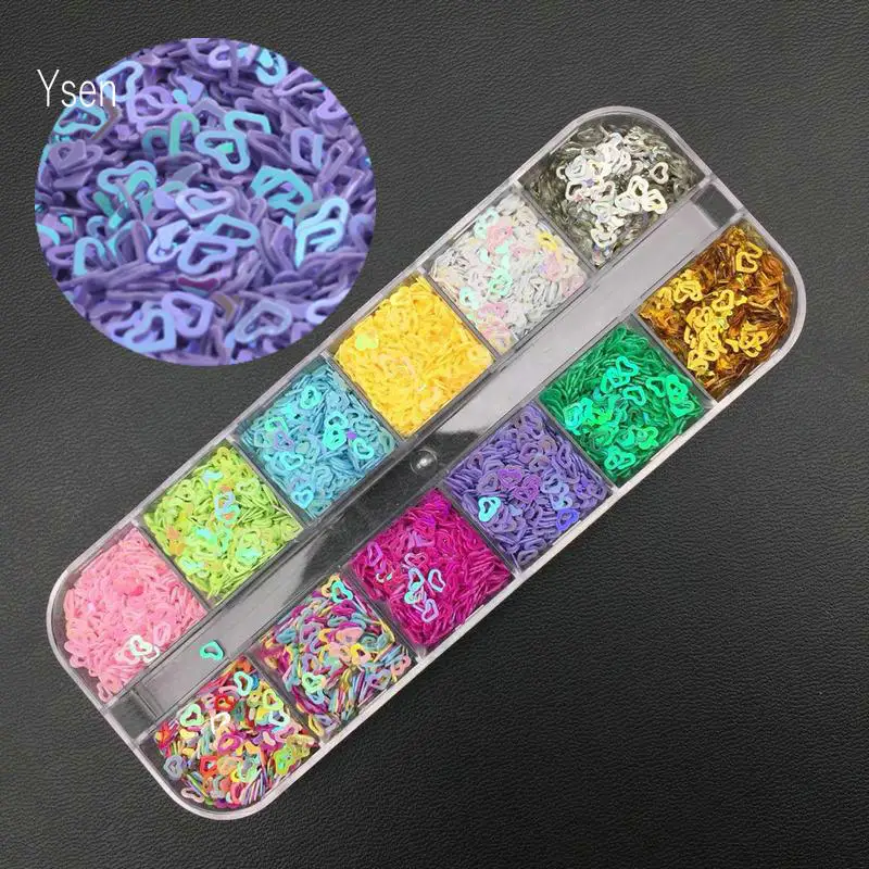 1 разноцветный набор 3D ультратонкие Блестки для ногтей блестящие хлопья 1/2/3 мм DIY