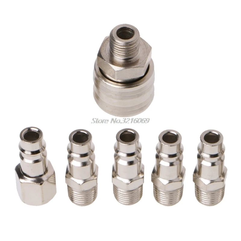 6 шт. евро воздушный шланг фитинг для компрессора соединитель быстроразъемный