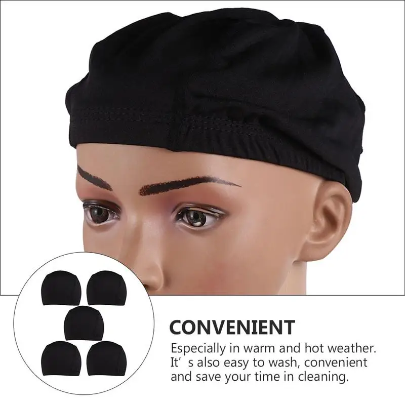 

5PCS Elastic Wig Hat Stretchy Hooded Hat High Elastic Helmet Hat Dome Cap