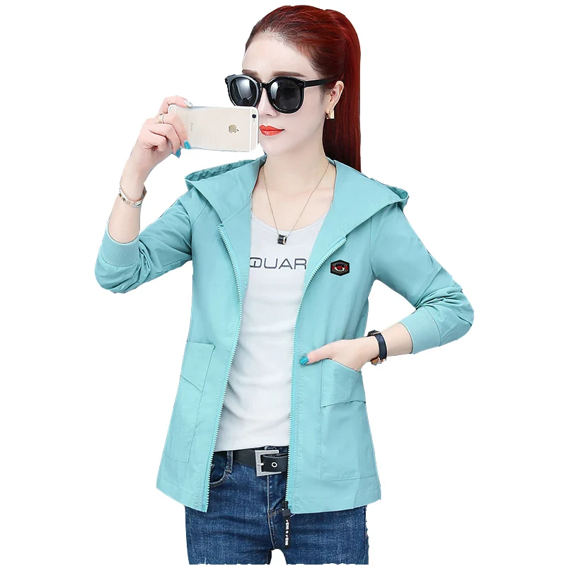 

2021 New Spring Autumn Jacket Female Loose Hooded Slim Coat Women Short Outerwear Letters Bomber Jackets Baseball Uniform Lady