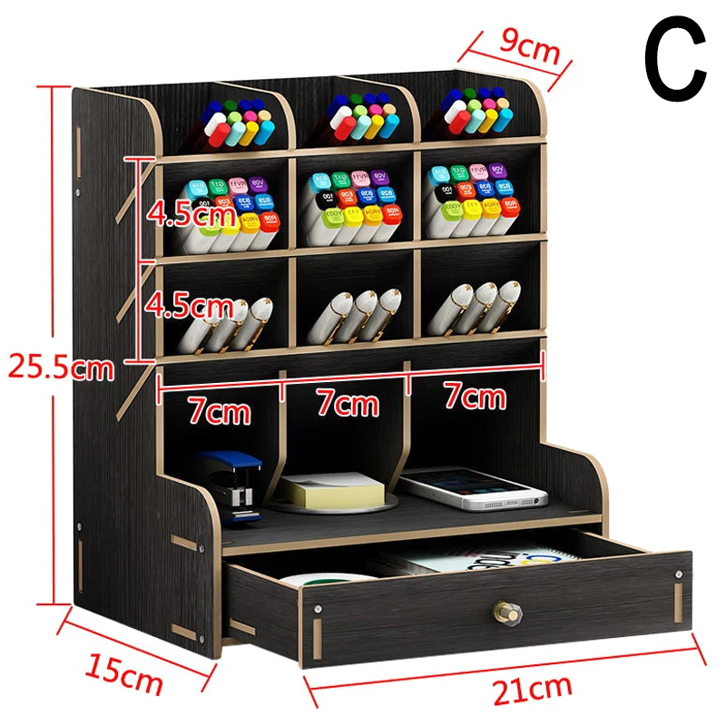 Деревянная многофункциональная настольная ручка 5 слойная коробка для хранения
