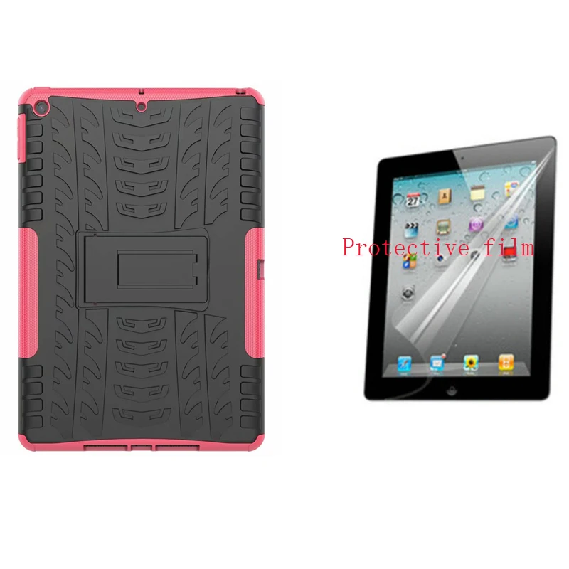 Силиконовый чехол для samsung Tab A A6, 10,1 дюймов, чехол, T580, T585, T580N, T585N, SM-T580, SM-T585, чехол, подставка, держатель+ пленка - Цвет: rose red and film