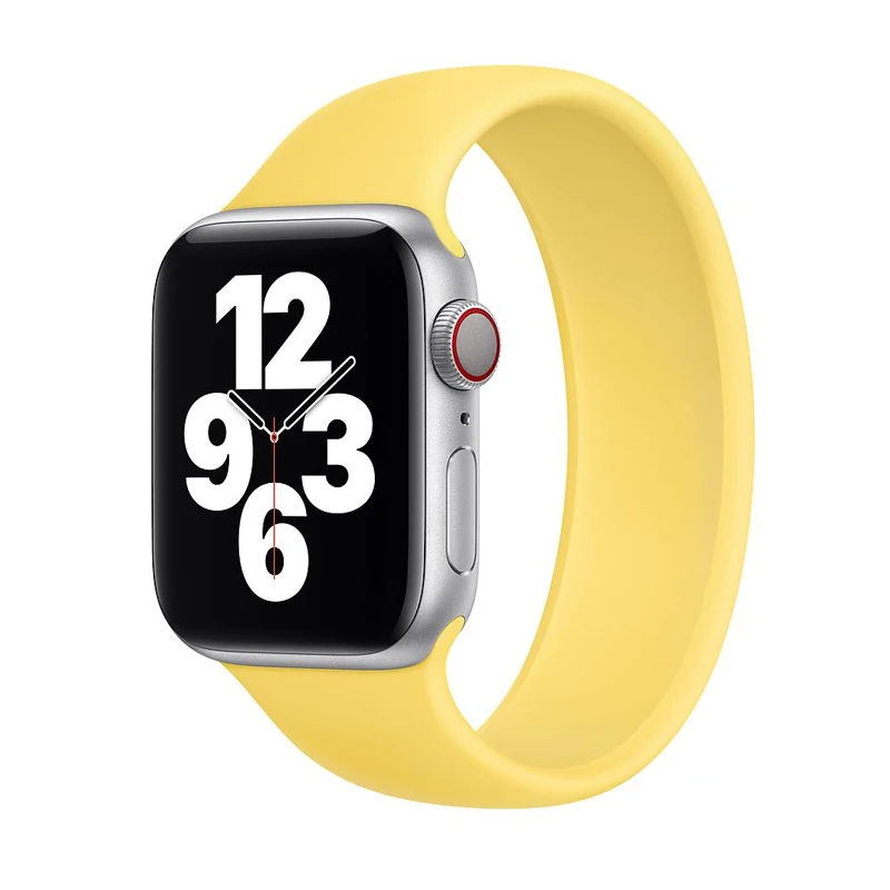 Solo Loop для apple watch 6/5/4/3/2/1 iwatch SE силиконовый ремешок band 44 мм 42 40 38 аксессуары наручных