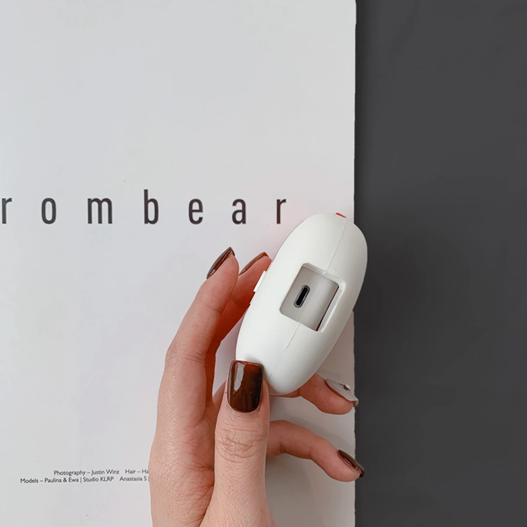 Защитный чехол Airpods для Apple, беспроводная bluetooth-гарнитура, набор силиконовых 3D Минни с большими глазами+ браслет, чехол для Ipod