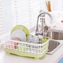 Kitchen Dish Sink Drainer Drying Rack Wash Holder Basket Organizer Tray Kitchen Rack Dish Water Drain Bowl Chopsticks Bowl