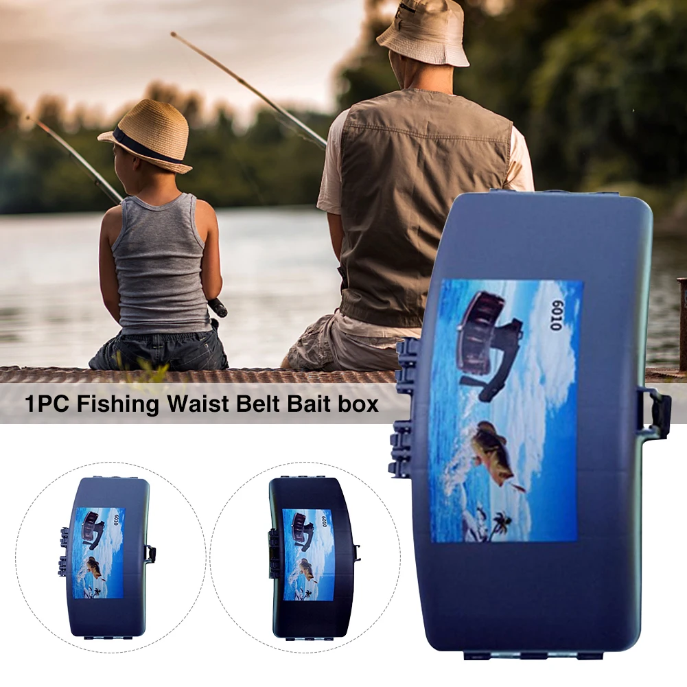 Outdoor ABS Carry Waterproof Accessories Storage Case Portable Box Waist Belt Fish Bait Box Tackle Holder Lures Folding