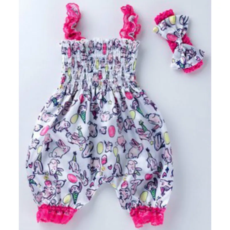 

2021 Summer Newborn Infant Baby Girl Printed Romper Sleeveless Jumpsuit Outfit Clothes Baby Clothing 0-24M