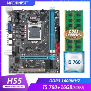 h55 motherboard lga 1156 set kit with intel core i5 760 cpu processor and 16gb28gb ddr3 1600mhz ram memory h55 verm31c free global shipping