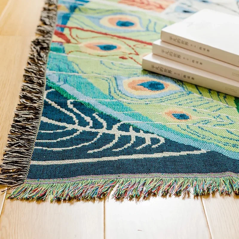 Вязаное одеяло для дивана в стиле бохо XT22|Одеяла| |