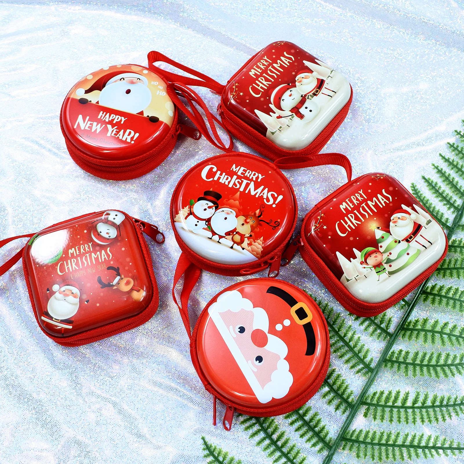 Рождественская упаковка для ресниц с красной сиреной новый дизайн круглая и