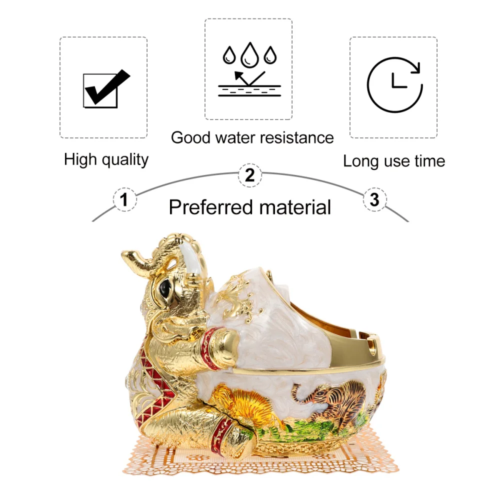 

1Pc Creative Elephant Ashtray Creative Office Ashtray Cigarette Butt Container