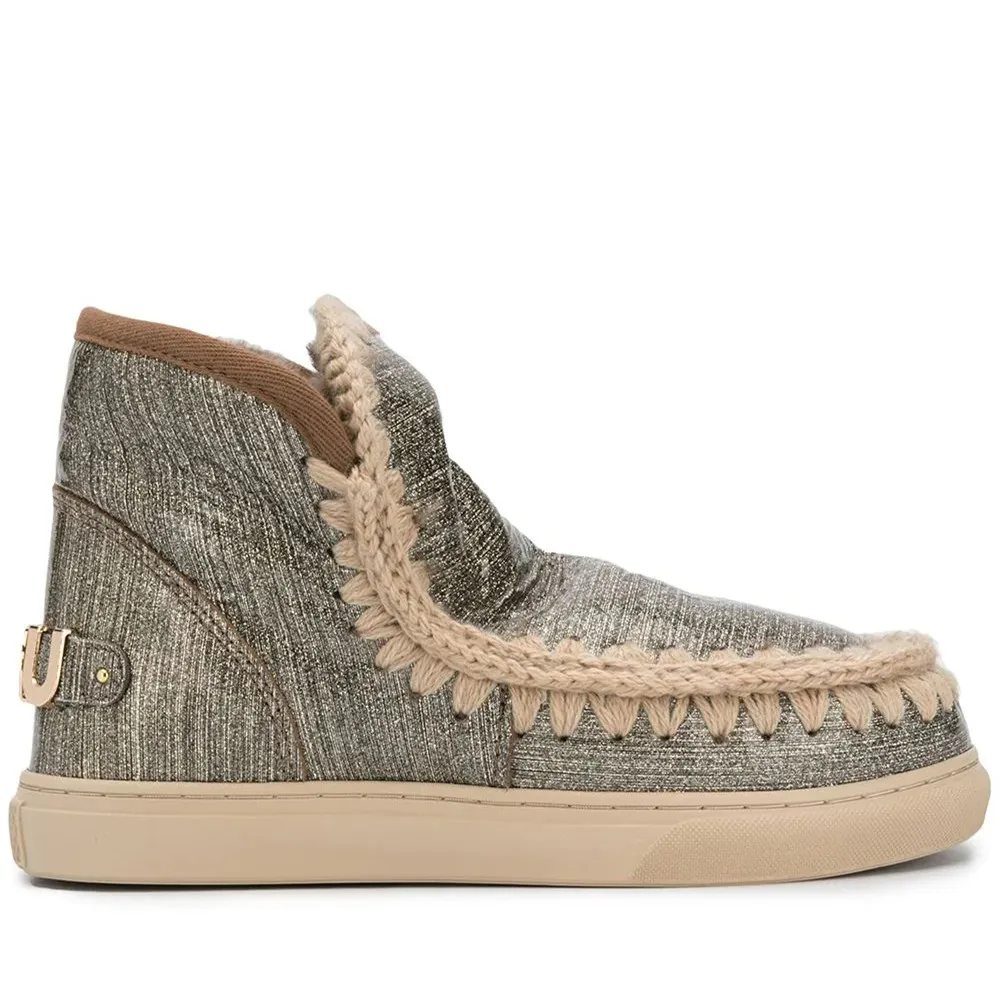 

2021 winter women snow ankle boots eskimo sneaker big metal logo sheepskin luxury brand sewing ladies botines botas