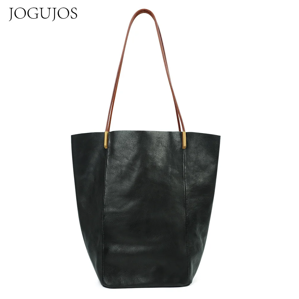 

2020 new Korean women's real leather mother bag large capacity shopping bag portable one shoulder vegetable tanning leather tote