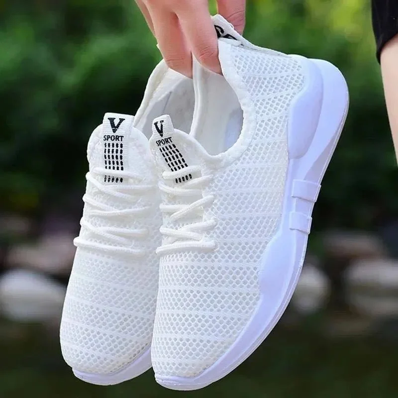 

Mesh Flat Women's Shoes Fashion Breathable Running Shoes Hollow Casual Sports 2022 Spring And Summer New