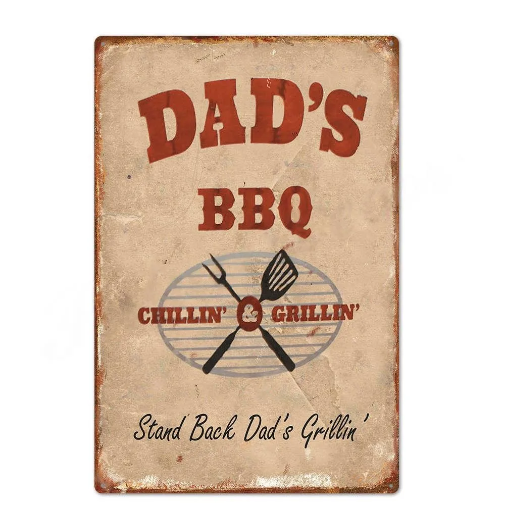 

Vintage BBQ Barbecue Signs Tin Sign Metal Sign Bbq Poster Decorative Metal Painting Wall Stickers Bar Pub Home Decor