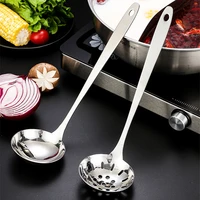 long handle stainless steel soup spoon colander kitchen tableware hot pot ladle ramen noodles tablespoons cooking utensils